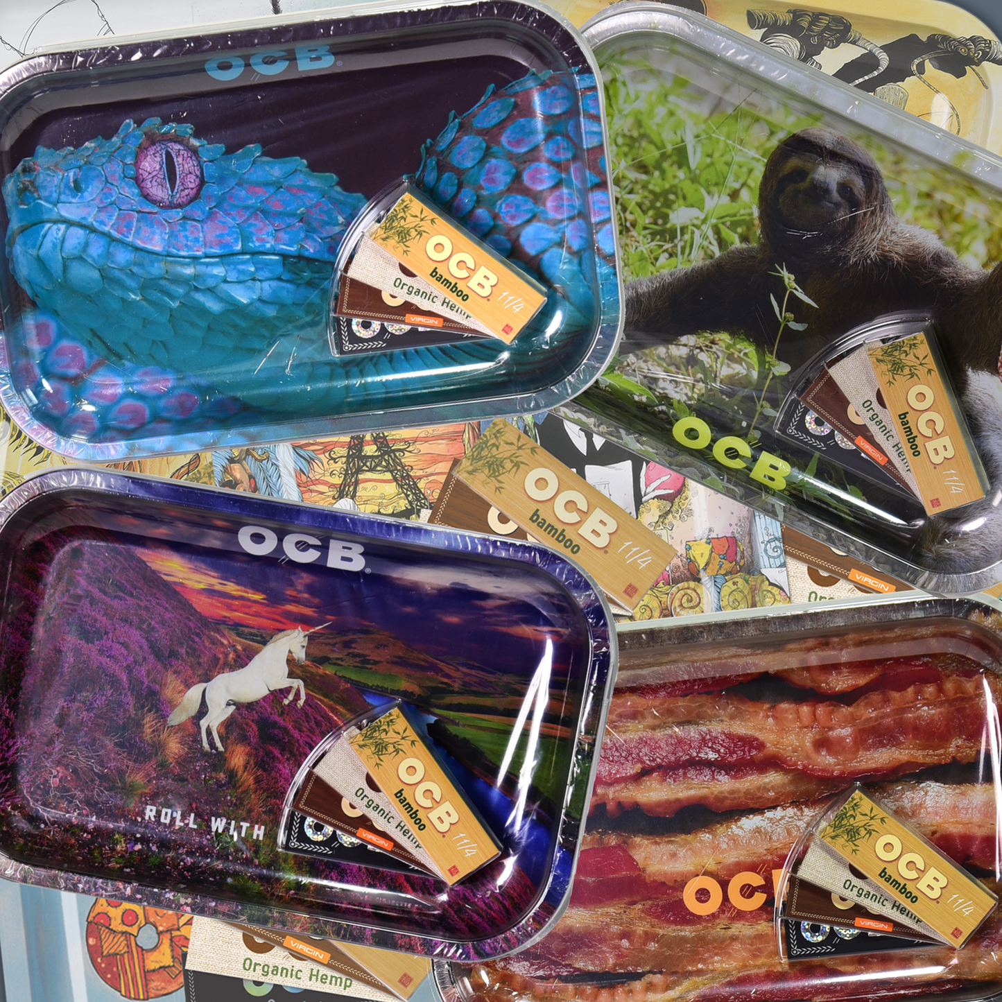 OCB 1 1/4 Rolling Tray Bundle