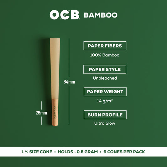 OCB Bamboo 1 1/4 Cone Specs