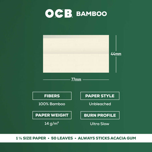 OCB Bamboo 1 1/4 Rolling Paper Specs