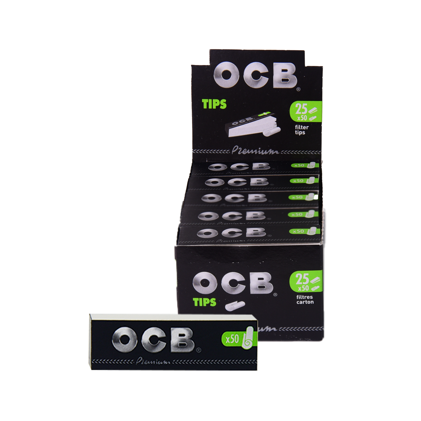 OCB Premium Flat Paper Tips Unit