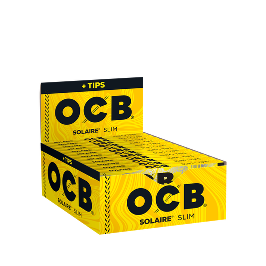 OCB Solaire Slim + Tips Rolling Paper Unit
