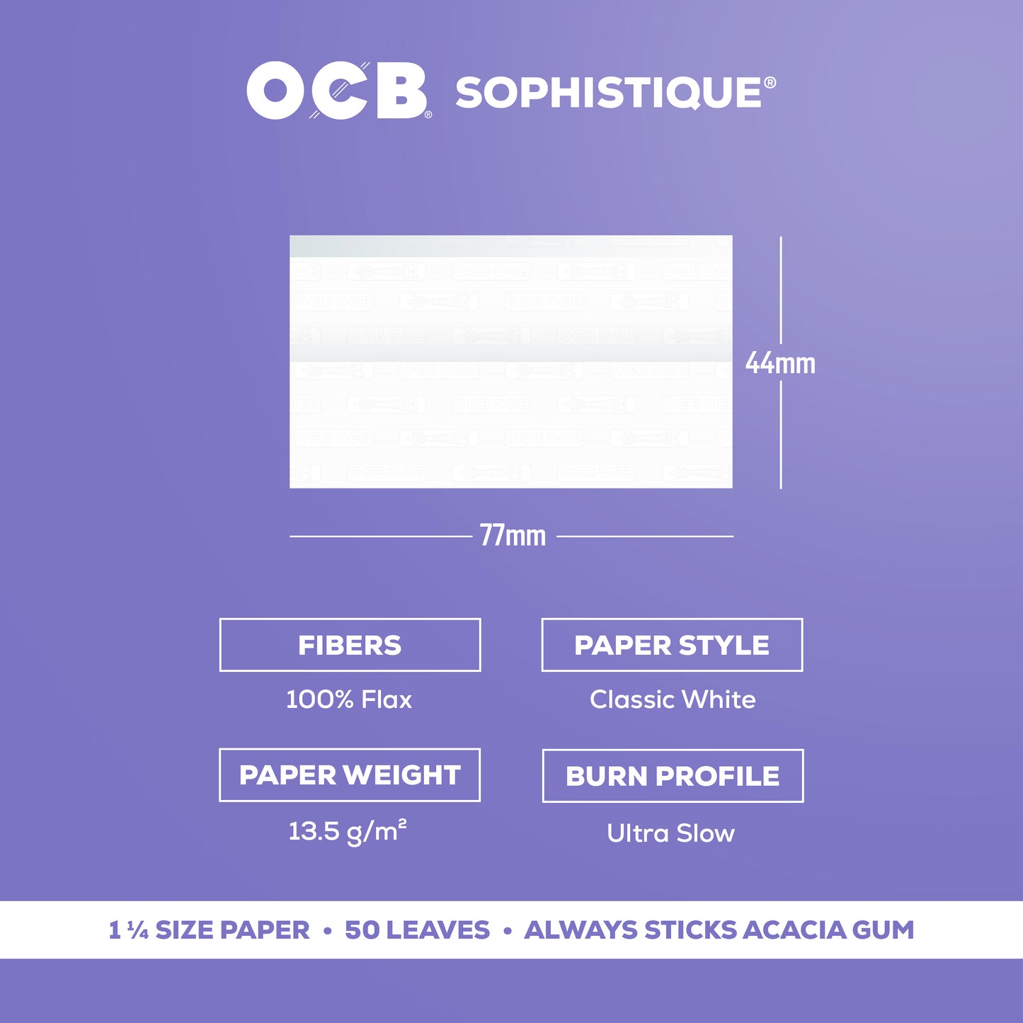 OCB Sophistique 1 1/4 Rolling Paper Specs