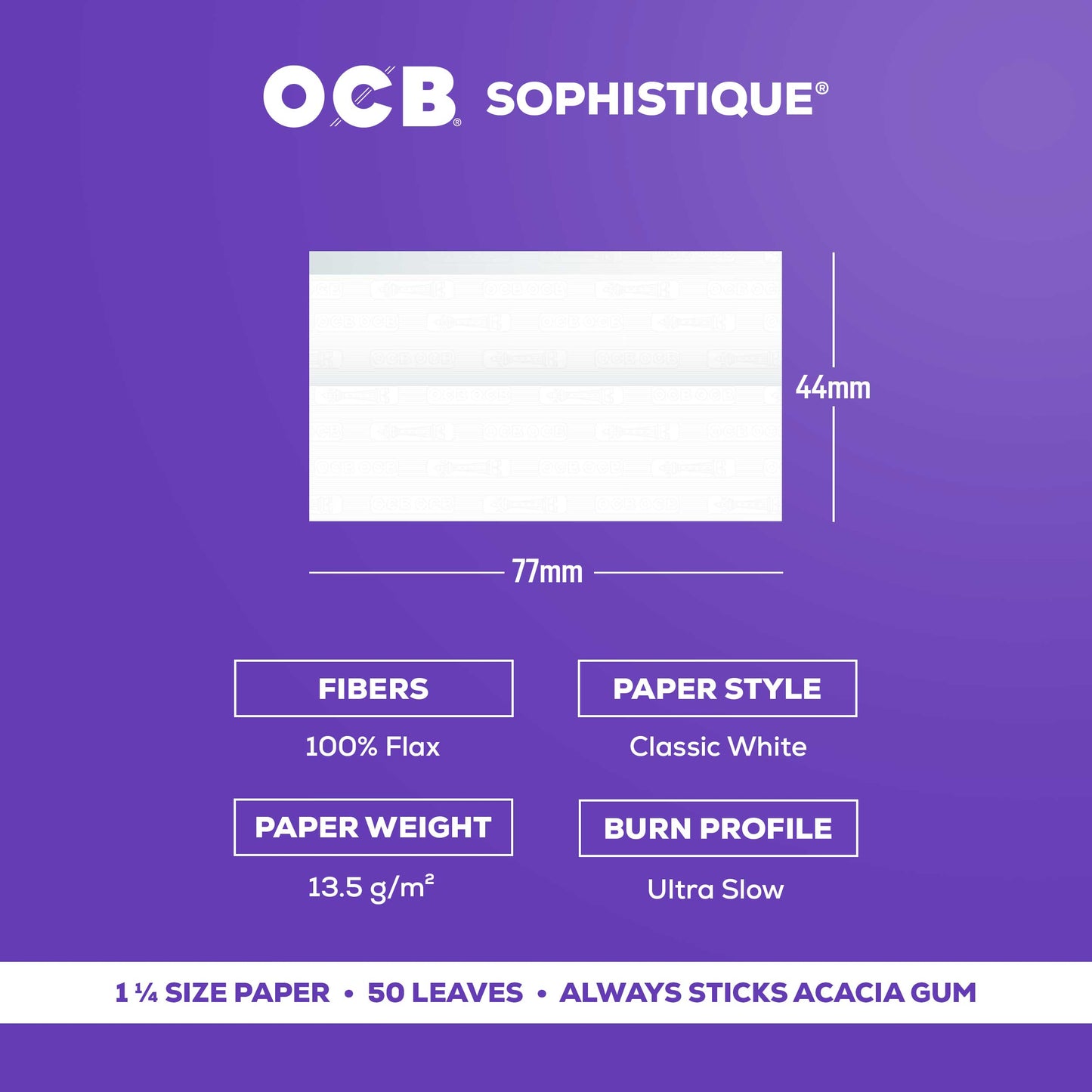 OCB Sophistique 1 1/4 Rolling Paper Specs
