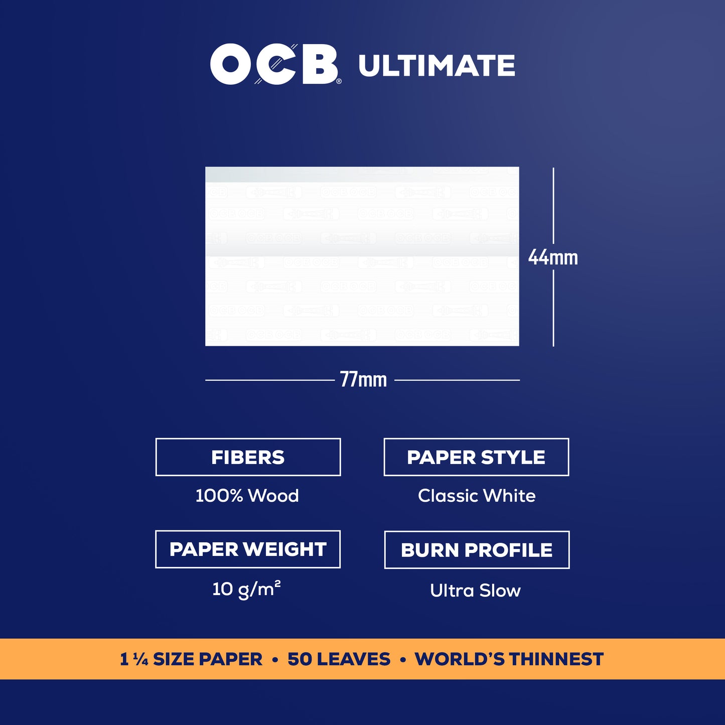 OCB Ultimate 1 1/4 Rolling Paper Specs