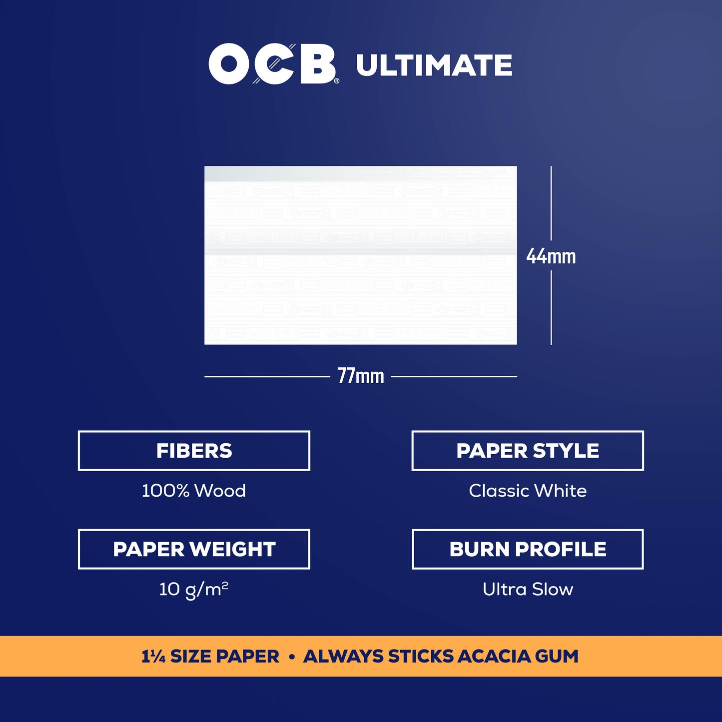OCB Ultimate 1 1/4 Rolling Paper Specs