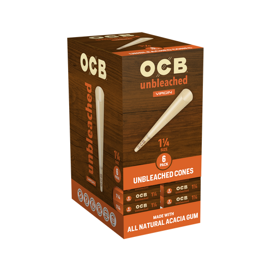 OCB Unbleached 1 1/4 Cone 24 Count Unit