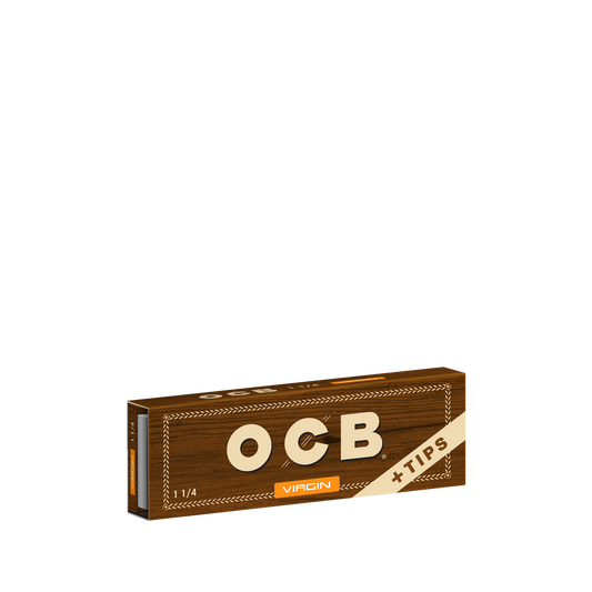 OCB Unbleached 1 1/4 + Tips Rolling Paper Booklet