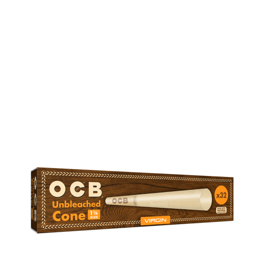 OCB Unbleached 32 Count 1 1/4 Cone Box