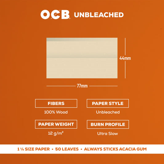 OCB Unbleached 1 1/4 Cone Specs