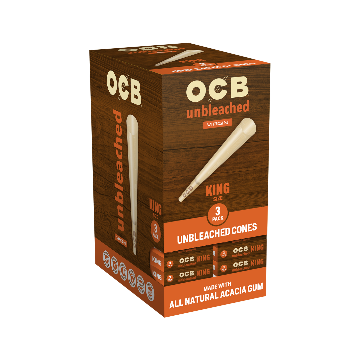 OCB Unbleached King Cone 24 Count Unit