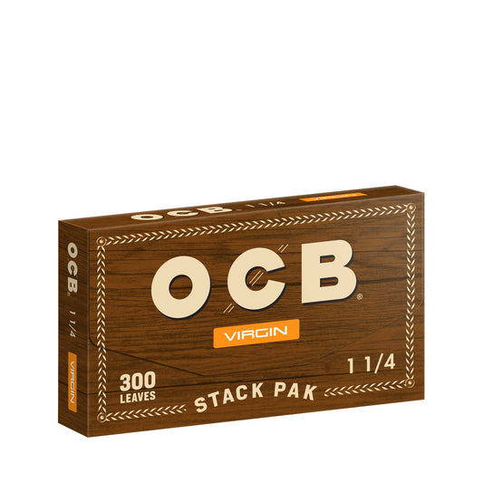 OCB Unbleached 1 1/4 Stack Pak Rolling Paper Booklet