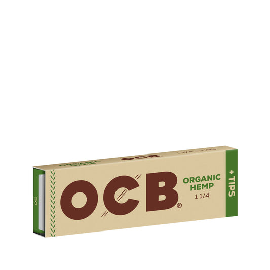 OCB Organic Hemp 1 1/4 + Tips Rolling Paper Booklet