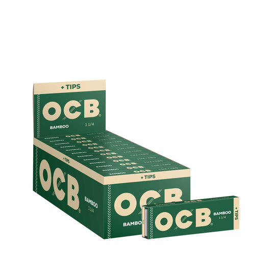 OCB Bamboo 1 1/4 + Tips Rolling Paper Display