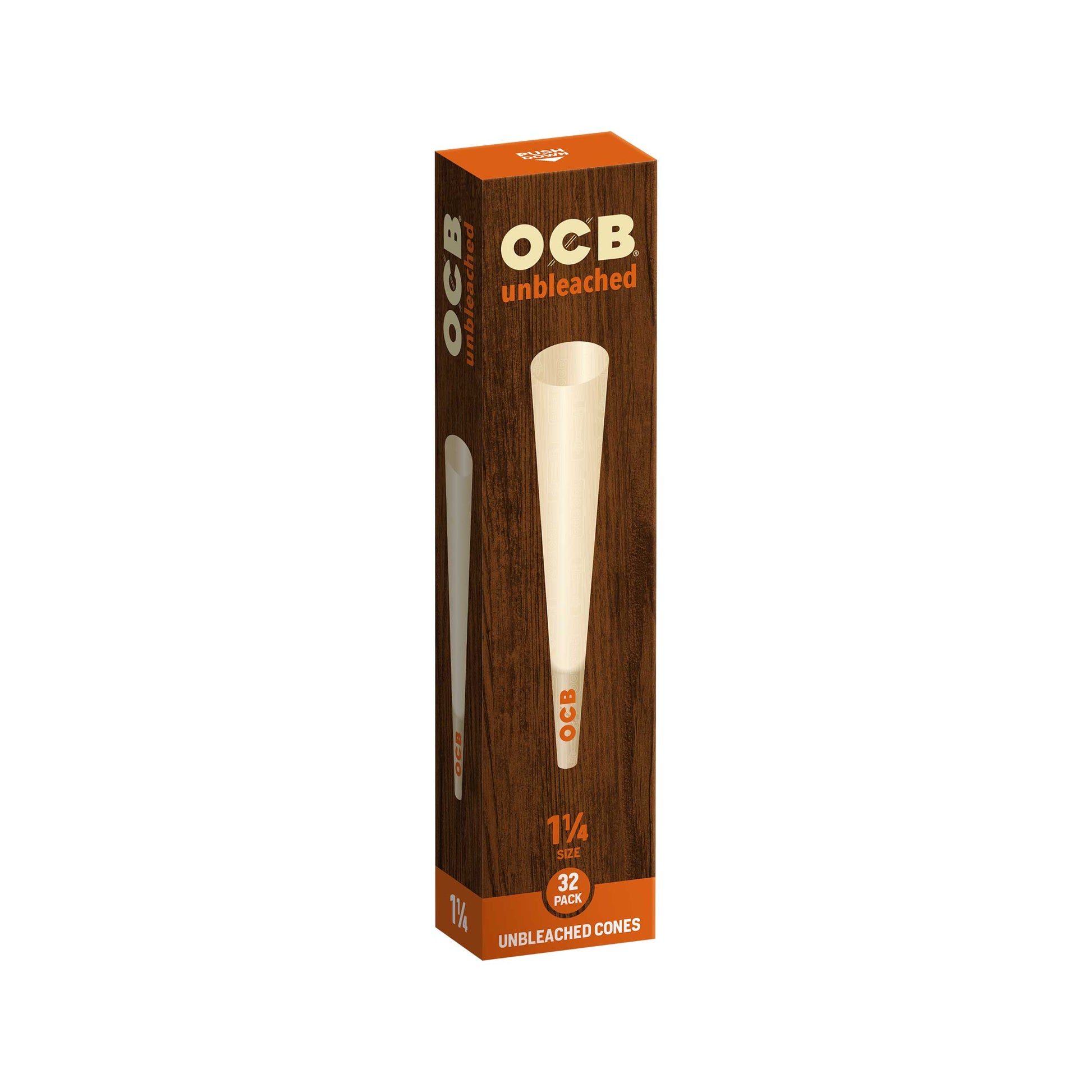 OCB Unbleached 1 1/4 32 Pack Cone Box