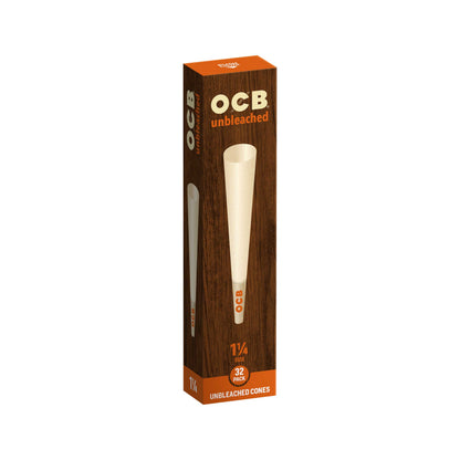 OCB Unbleached 1 1/4 32 Pack Cone Box