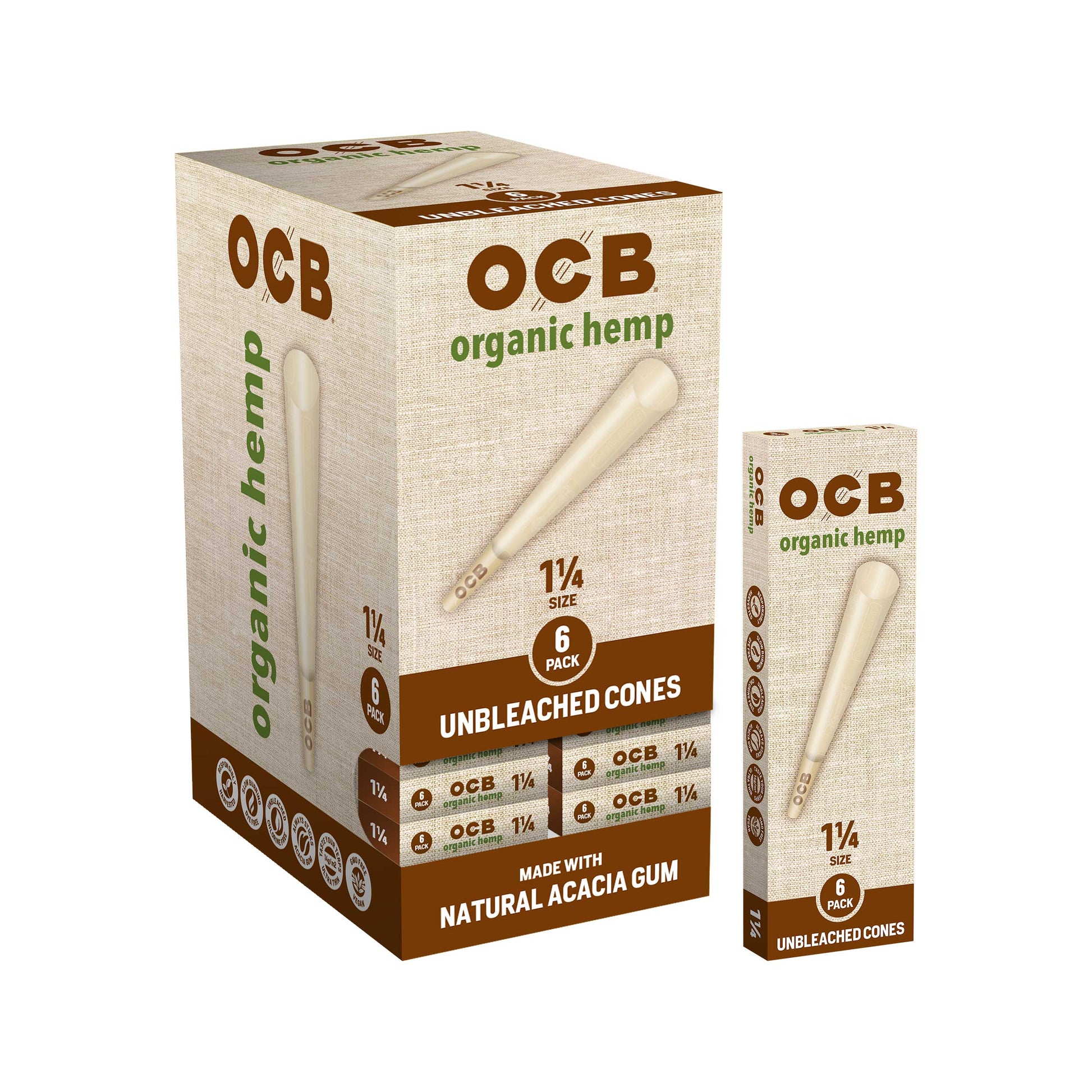 OCB Organic Hemp 1 1/4 Cone Display