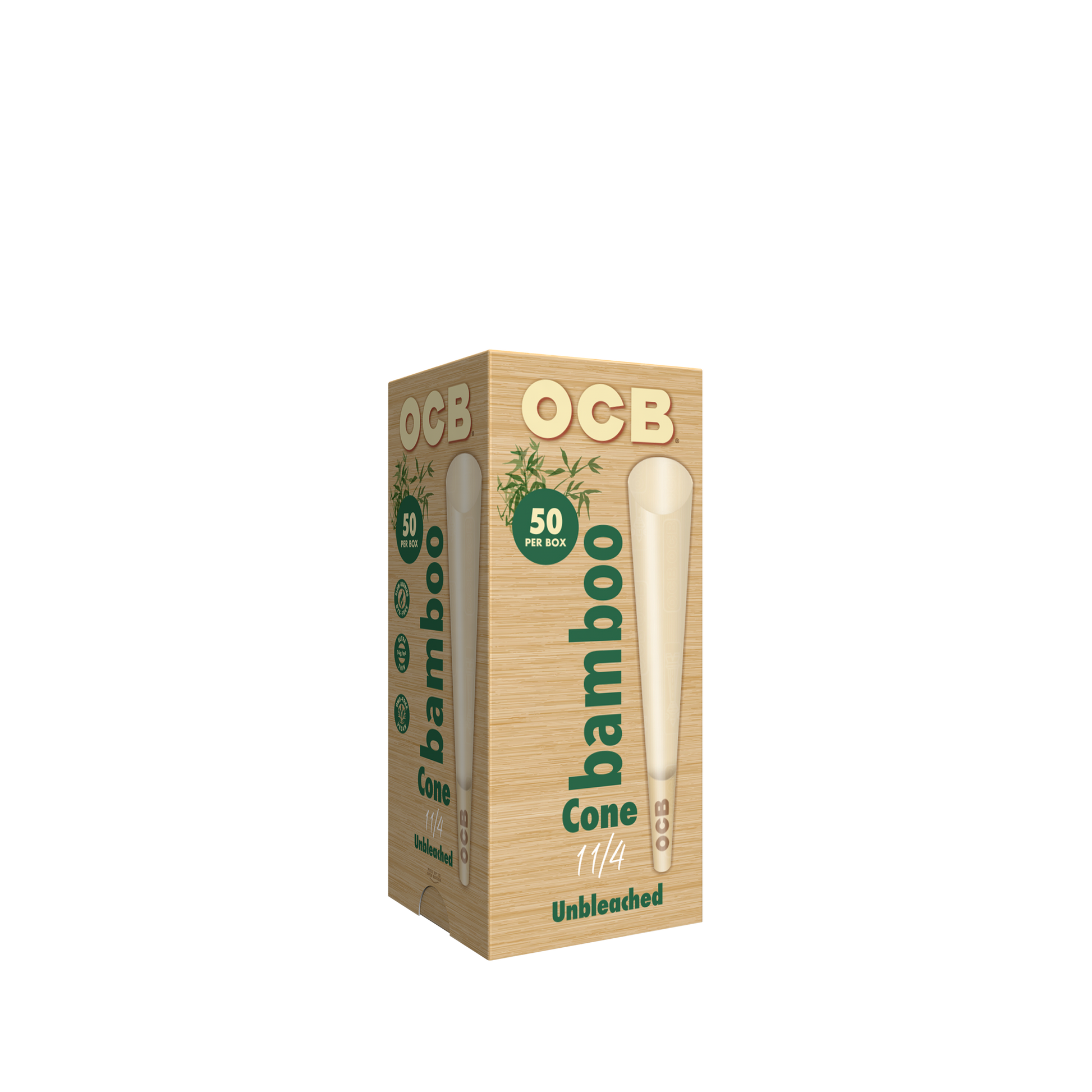 OCB Bamboo 1 1/4 Cone 50 Count Tower