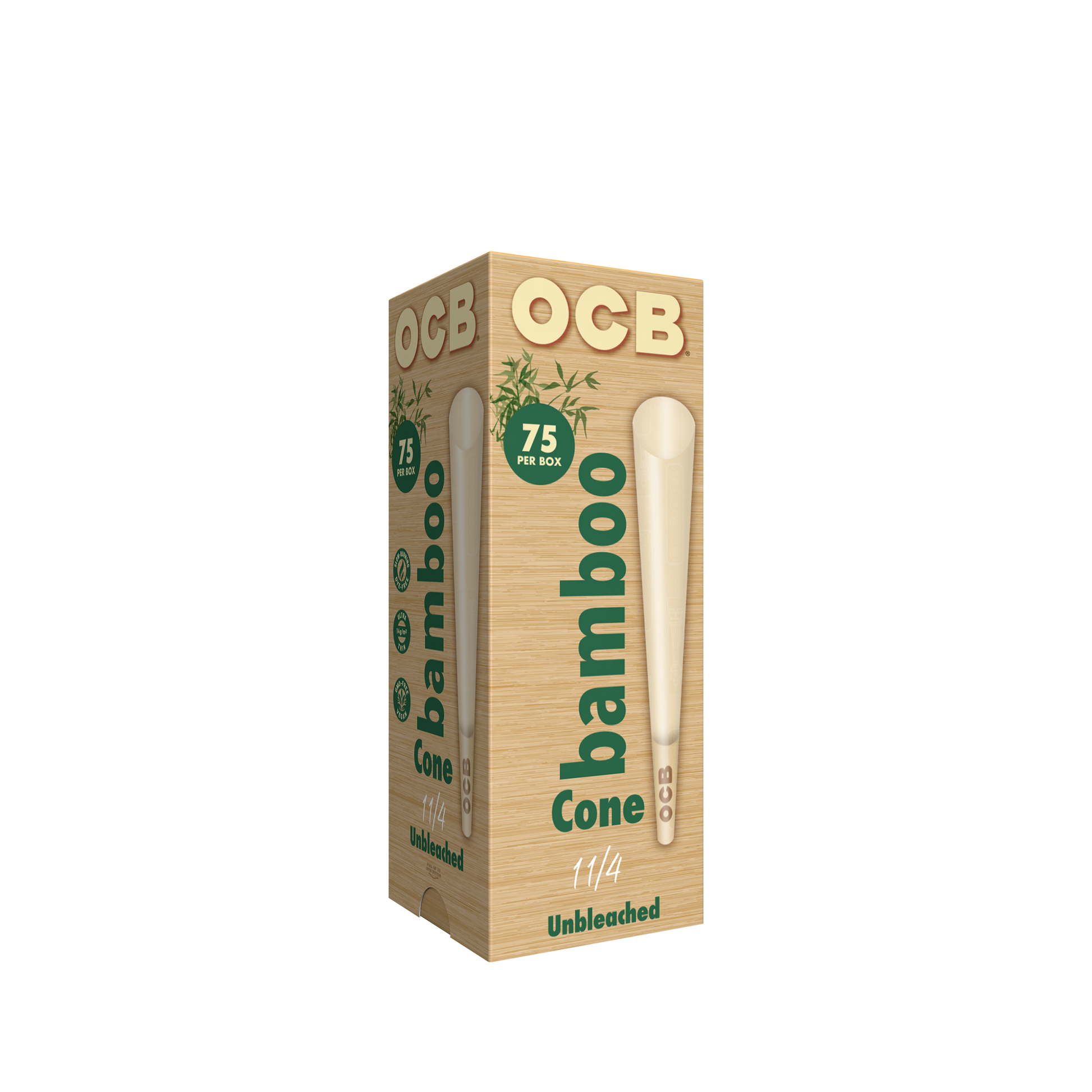 OCB Bamboo 1 1/4 Cone 75 Count Tower