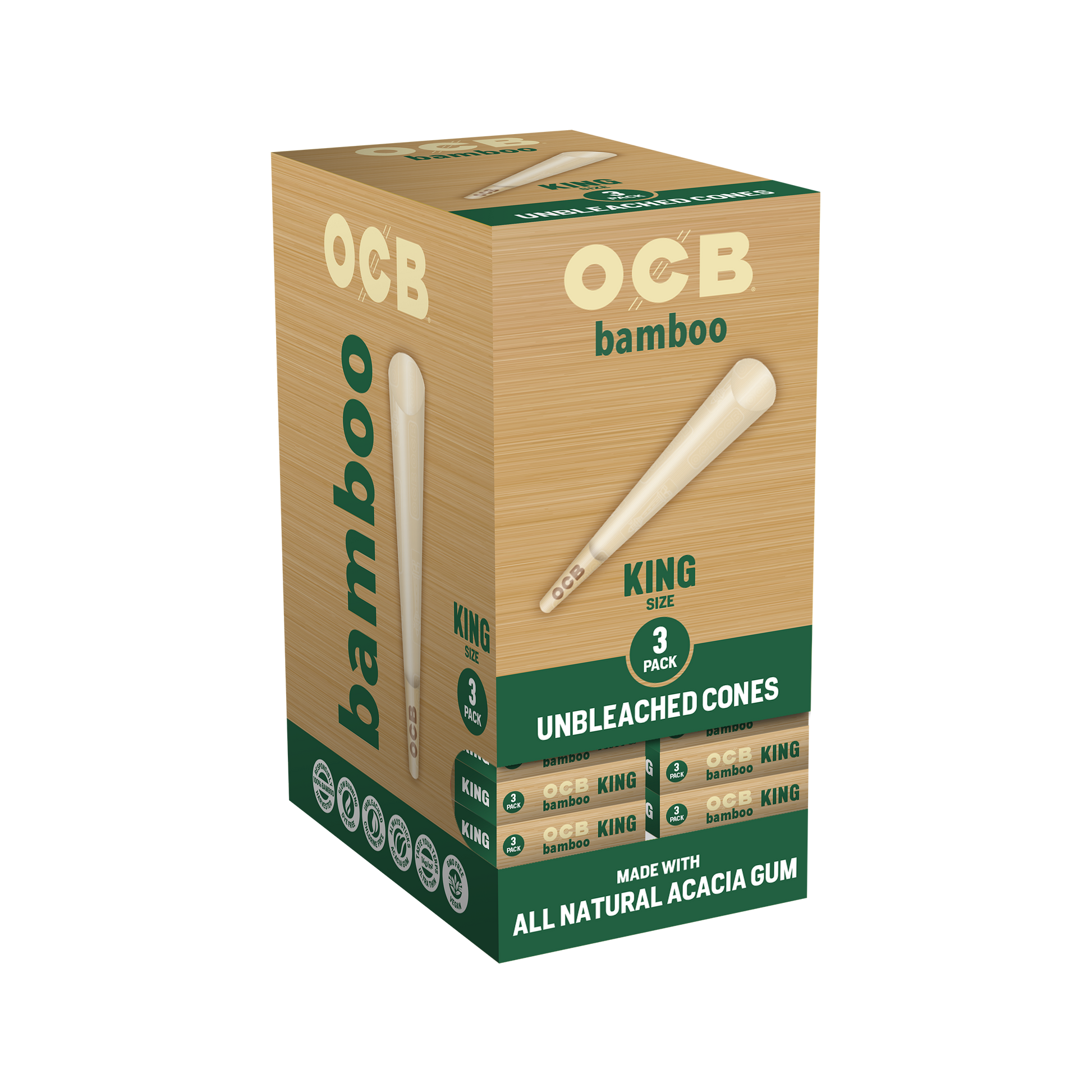 OCB Bamboo King Cone 24 Count Unit