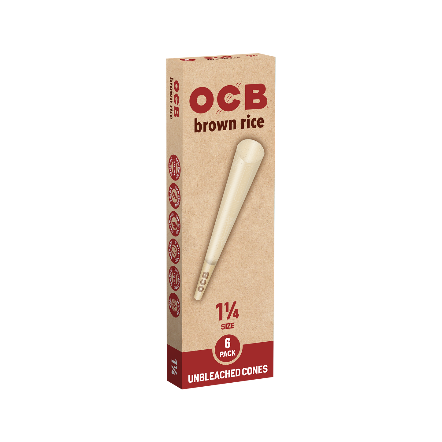 OCB Brown Rice 1 1/4 Cone Box