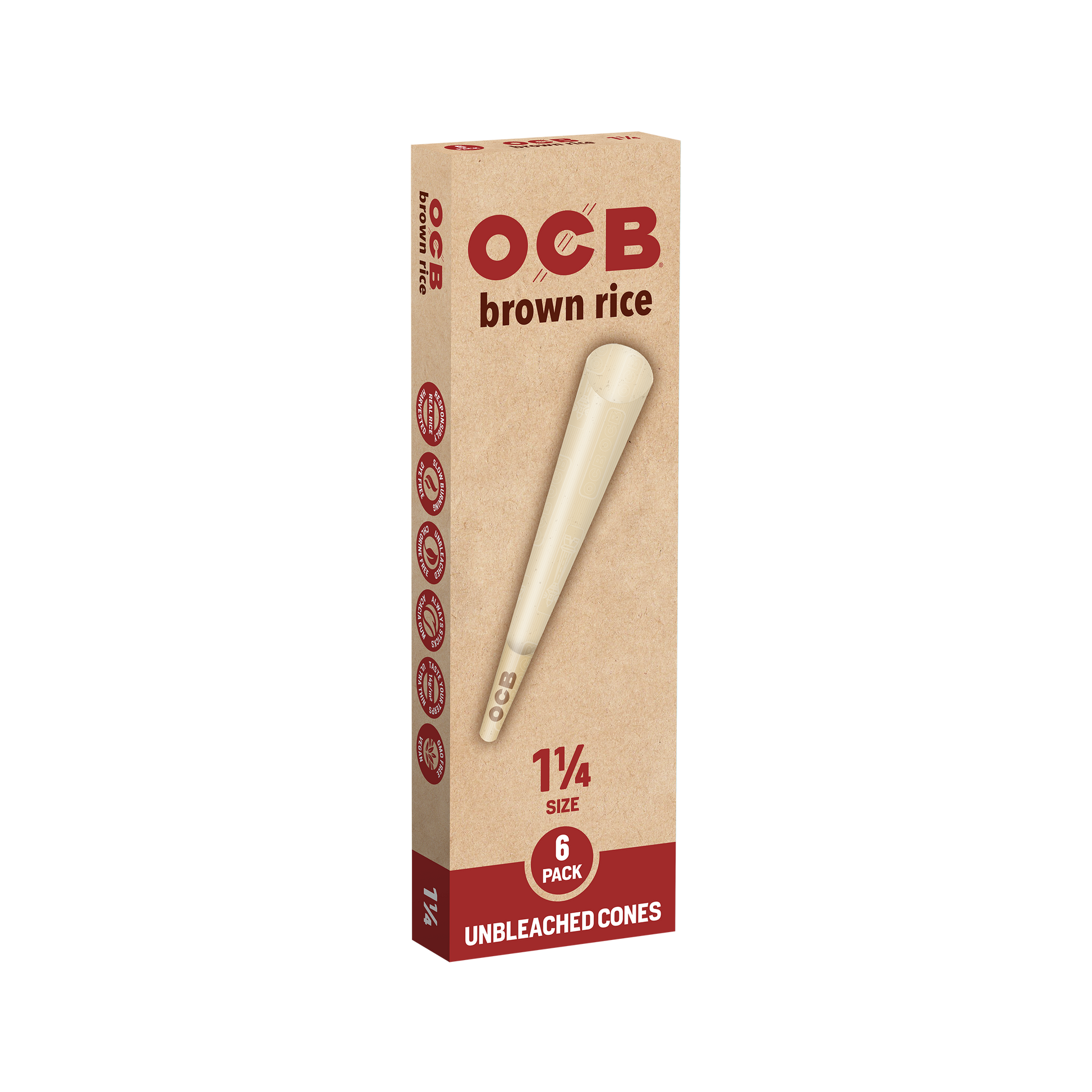 OCB Brown Rice 1 1/4 Cone Box