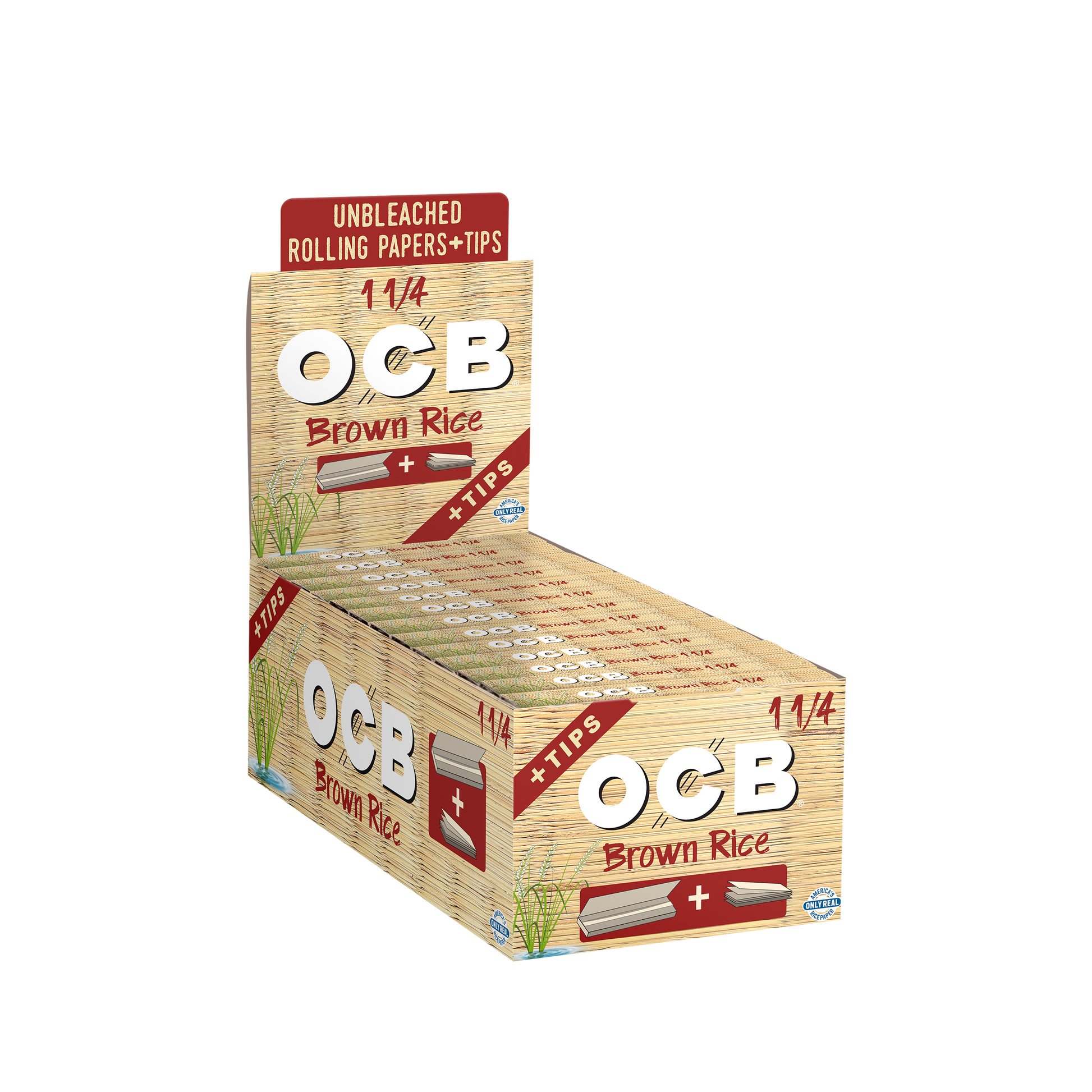 OCB Brown Rice 1 1/4 + Tips Rolling Paper Unit