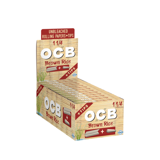 OCB Brown Rice 1 1/4 + Tips Rolling Paper Unit