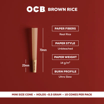 OCB Brown Rice Mini Cone Specs