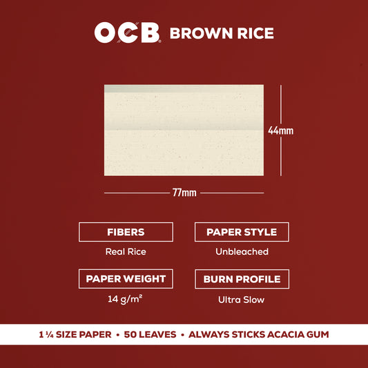 OCB Brown Rice 1 1/4 Rolling Paper Specs