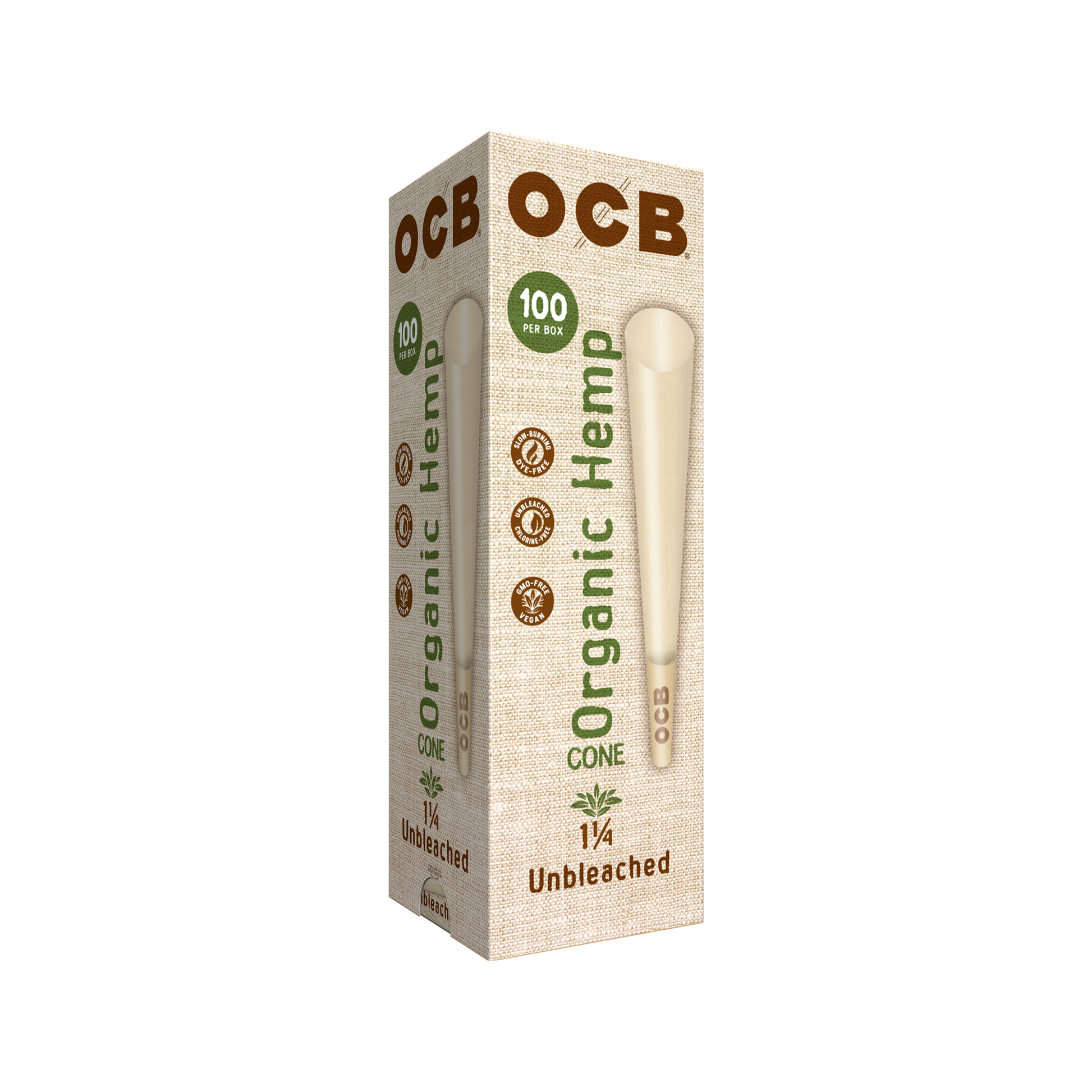 OCB Organic Hemp 1 1/4 Cone 100 Count Tower