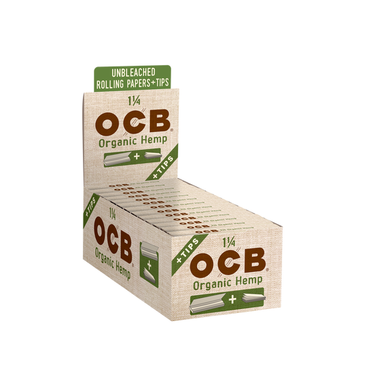 OCB Organic Hemp 1 1/4 + Tips Rolling Paper Unit