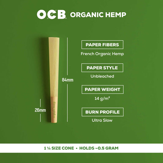Organic Hemp 1¼ Cone Tower, 100 Count