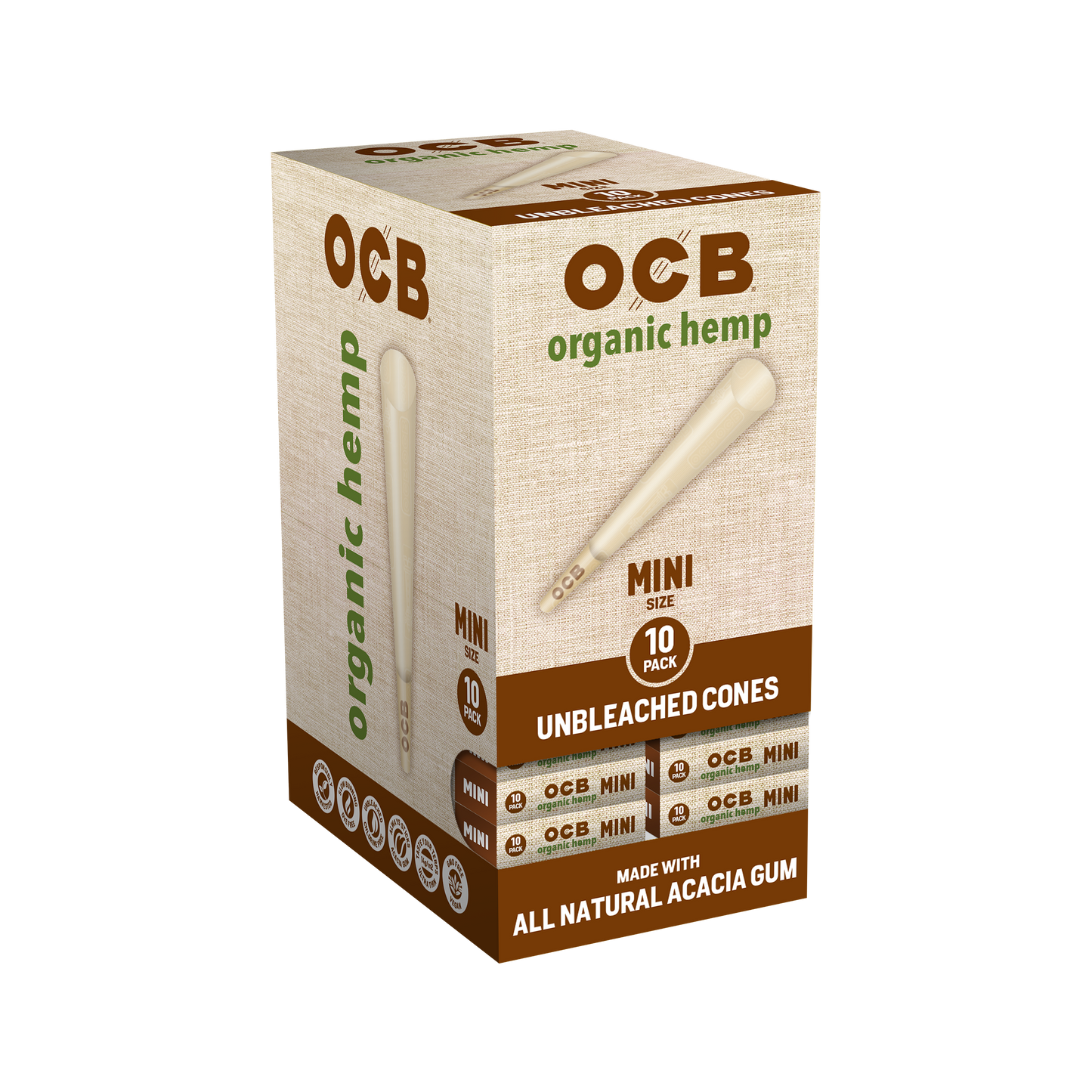 OCB Organic Hemp Mini Cone 24 Count Unit