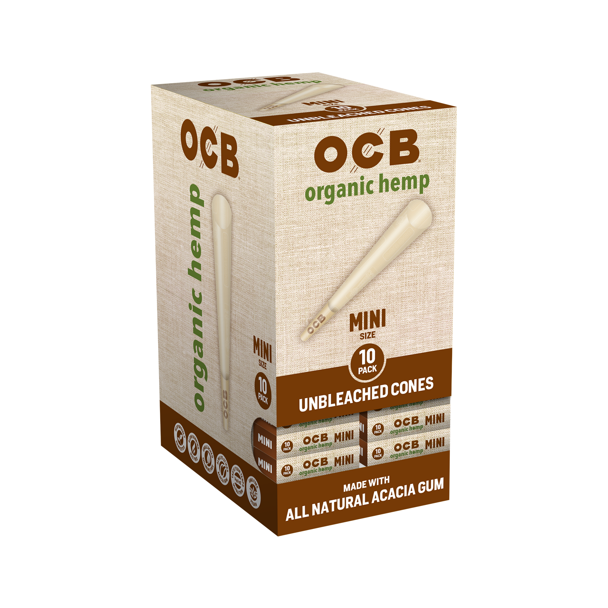 OCB Organic Hemp Mini Cone 24 Count Unit