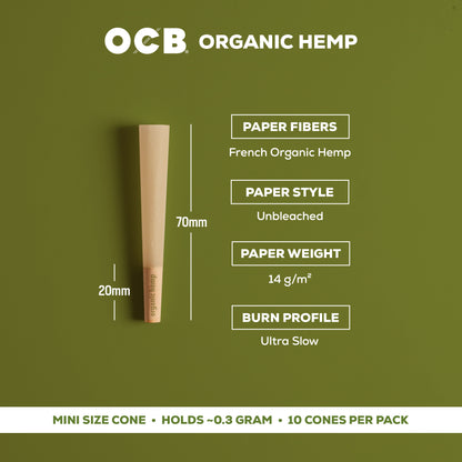 OCB Organic Hemp Mini Cone Specs