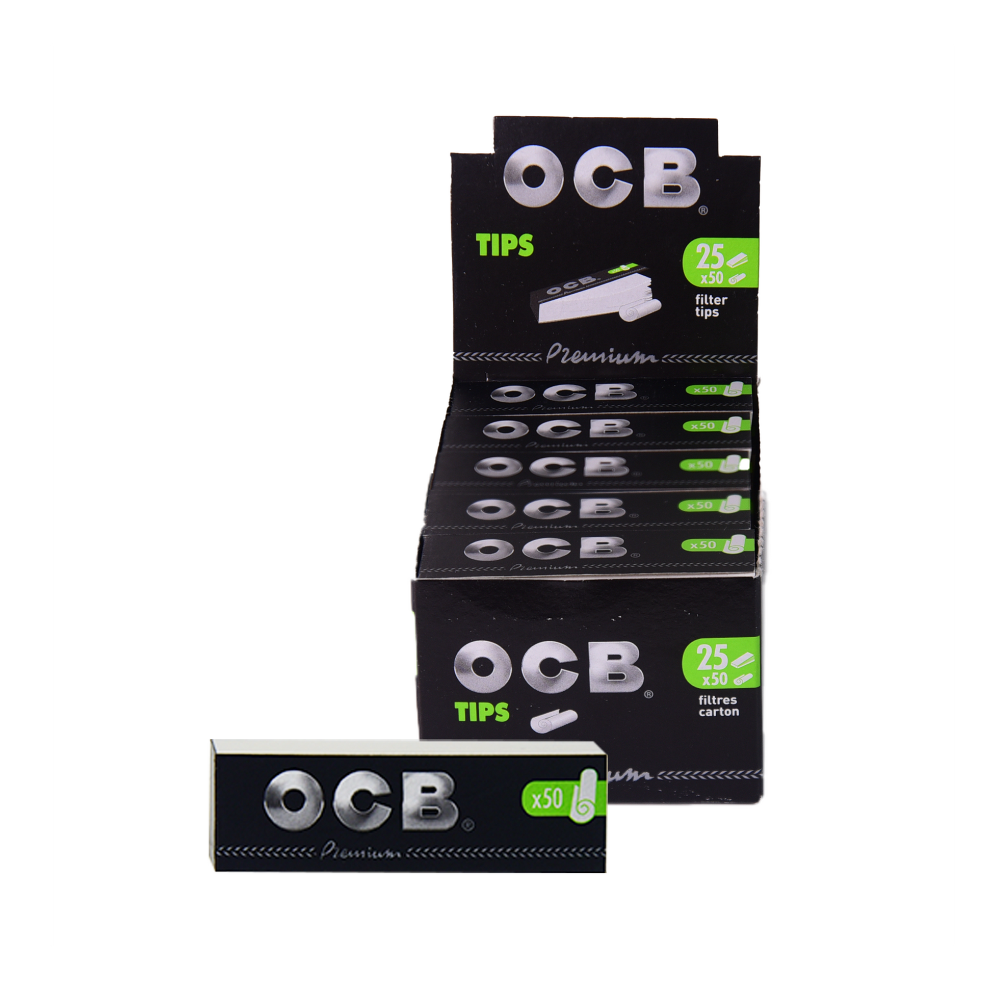 OCB Premium Flat Paper Tips Unit
