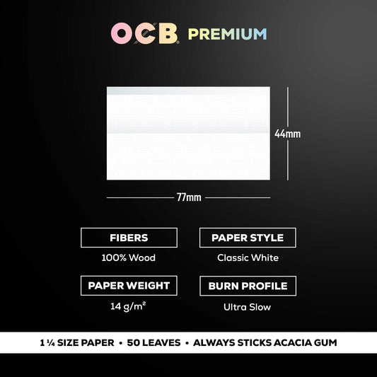 OCB Premium 1 1/4 Rolling Paper Specs