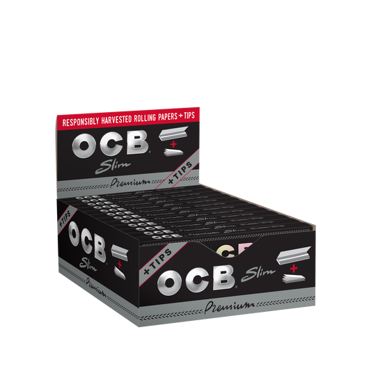 OCB Premium Slim + Tips Rolling Paper Unit