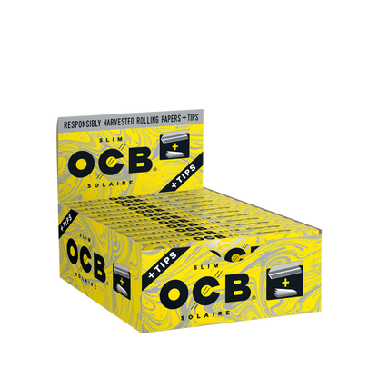 OCB Solaire Slim + Tips Rolling Paper Unit