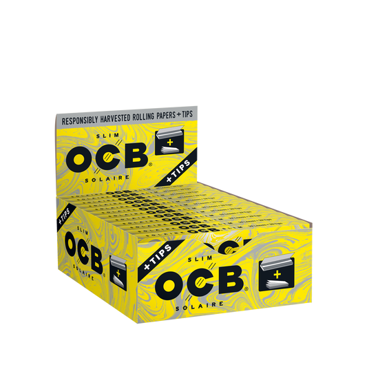OCB Solaire Slim + Tips Rolling Paper Unit
