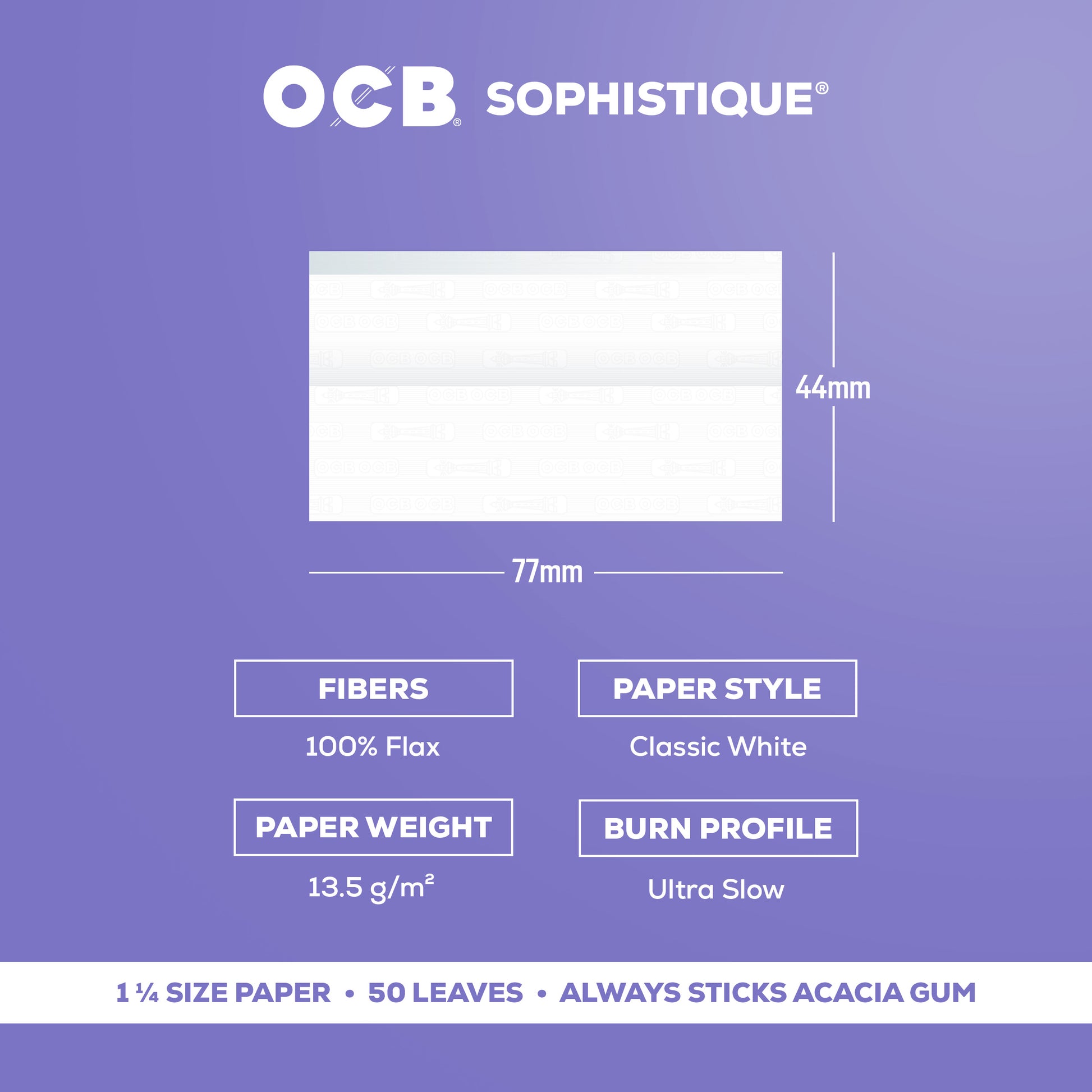 OCB Sophistique 1 1/4 Rolling Paper Specs