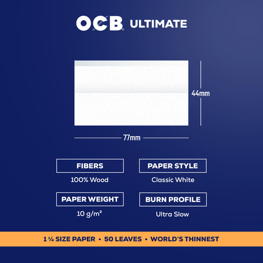 OCB Ultimate 1 1/4 Rolling Paper Specs