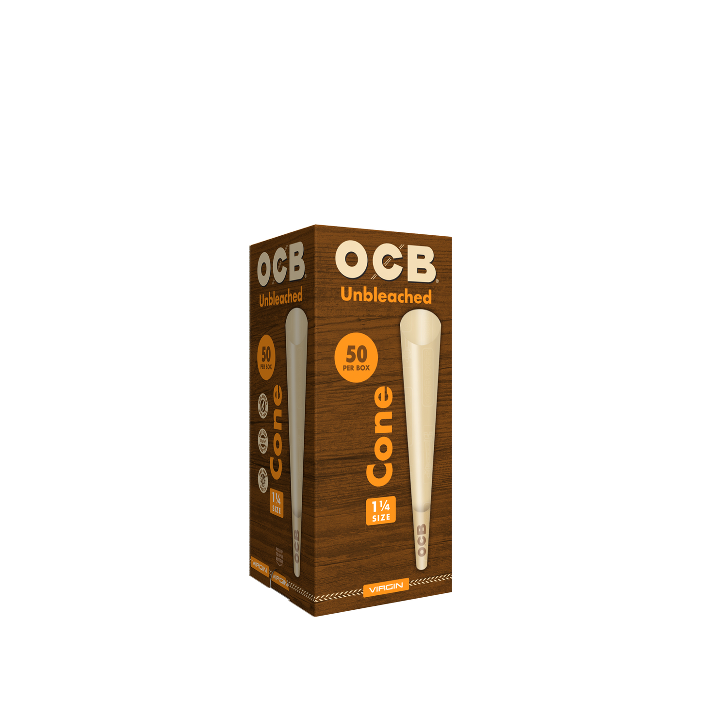 OCB Unbleached 1 1/4 Cone 50 Count Tower