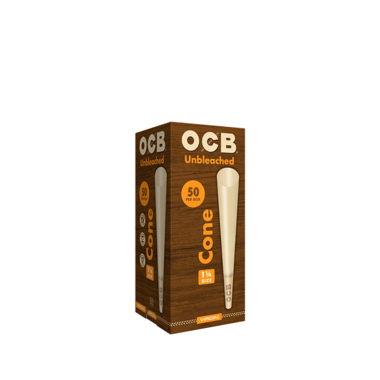 OCB Unbleached 1 1/4 Cone 50 Count Tower