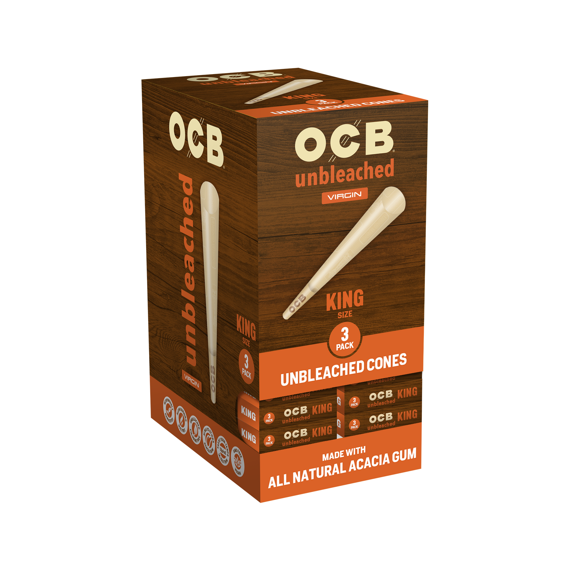 OCB Unbleached King Cone 24 Count Unit