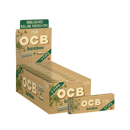 OCB Bamboo 1 1/4 + Tips Rolling Paper Display