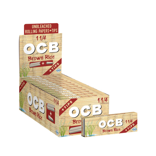 OCB Brown Rice 1 1/4 Rolling Paper Display