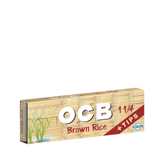 OCB Brown Rice 1 1/4 + Tips Rolling Paper Booklet