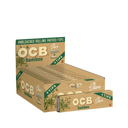 OCB Bamboo Slim + Tips Rolling Paper Display