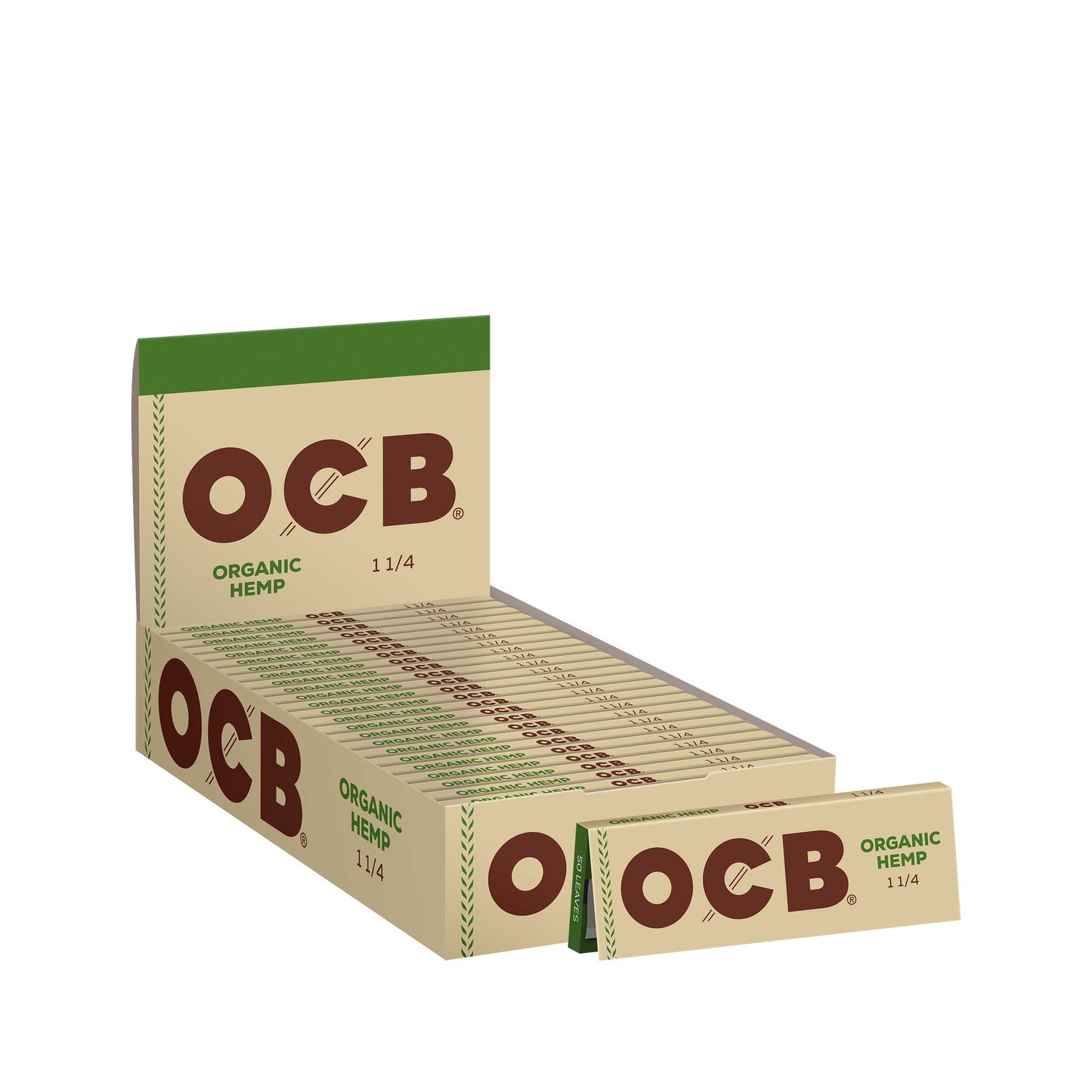 OCB Organic Hemp 1 1/4 Rolling Paper Display
